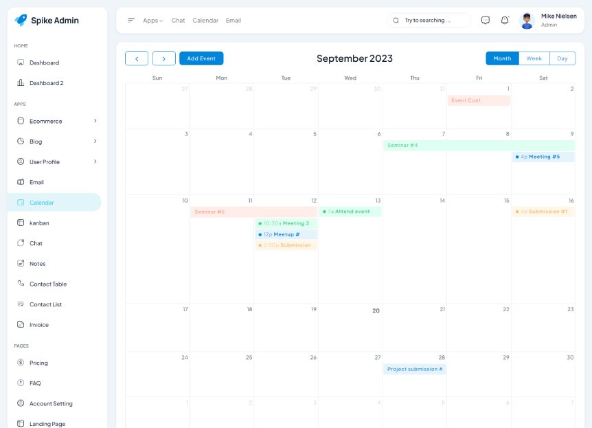 Spike Angular calendar application design